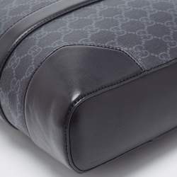 Gucci Black/Grey GG Supreme Canvas and Leather Briefcase Bag
