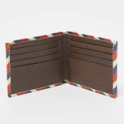  Gucci Beige GG Supreme Canvas Logo and Planet Patch Bifold Wallet