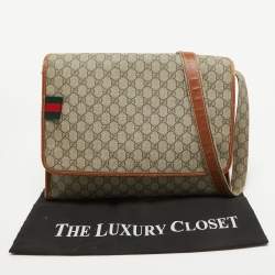 Gucci Beige/Brown GG Supreme Canvas And Leather Messenger Bag