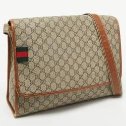 Gucci Beige/Brown GG Supreme Canvas And Leather Messenger Bag