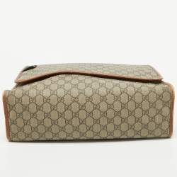 Gucci Beige/Brown GG Supreme Canvas And Leather Messenger Bag