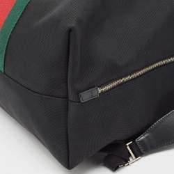 Gucci Black Techno Canvas Web Fold Over Backpack