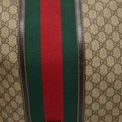 Gucci Brown/Beige GG Supreme Canvas and Leather Web Messenger Bag