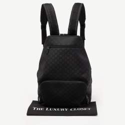 مملوكة مسبقًا Gucci Black GG Nylon Backpack