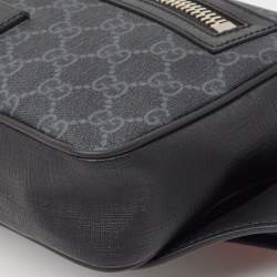 Gucci Black GG Supreme Canvas and Leather Belt Bag