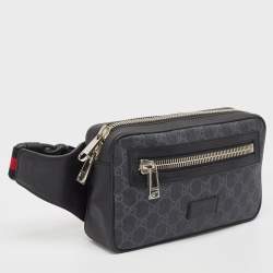 Gucci Black GG Supreme Canvas and Leather Belt Bag