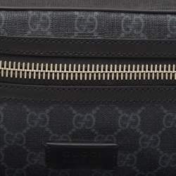 Gucci Black GG Supreme Canvas and Leather Belt Bag