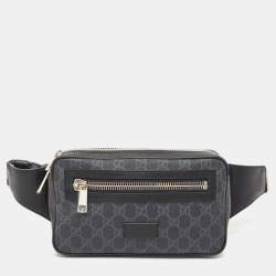 Gucci Black GG Supreme Canvas and Leather Belt Bag