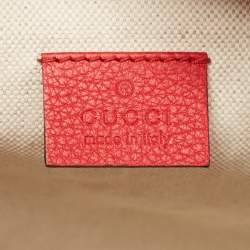 Gucci Red Leather Logo Web Belt Bag