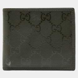 Gucci Grey GG Supreme Canvas Kingsnake Print Bifold Wallet Gucci