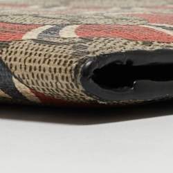 Gucci Beige GG Supreme Canvas Kingsnake Print Bifold Wallet