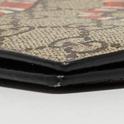 Gucci Beige GG Supreme Canvas Kingsnake Print Bifold Wallet