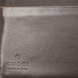 Gucci Beige GG Supreme Canvas Web Bifold Compact Wallet 