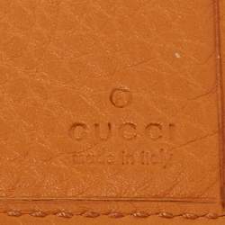 Gucci Orange Leather Interlocking G Bifold Wallet