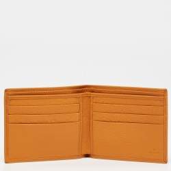 Gucci Orange Leather Interlocking G Bifold Wallet