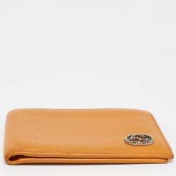 Gucci Orange Leather Interlocking G Bifold Wallet