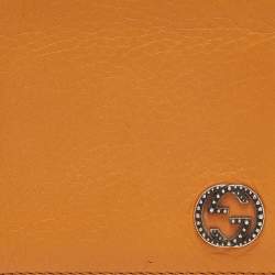 Gucci Orange Leather Interlocking G Bifold Wallet