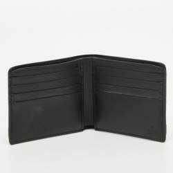 Pre Owned Gucci Black Guccissima Leather Interlocking G Bifold Wallet