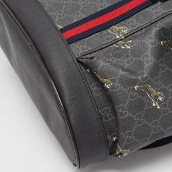Gucci Black/Grey GG Supreme Canvas Tiger Print Backpack