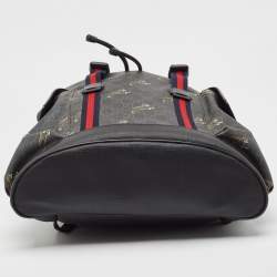 Gucci Black/Grey GG Supreme Canvas Tiger Print Backpack