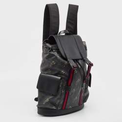 Gucci Black/Grey GG Supreme Canvas Tiger Print Backpack