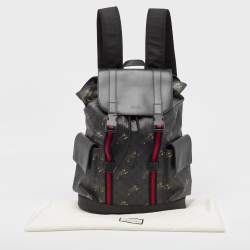 Gucci Black/Grey GG Supreme Canvas Tiger Print Backpack