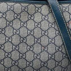 Gucci Beige/Blue GG Supreme Canvas and Leather Messenger Bag
