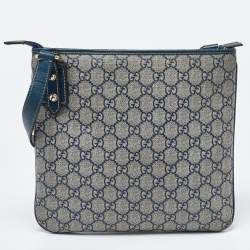 Gucci Beige/Blue GG Supreme Canvas and Leather Messenger Bag
