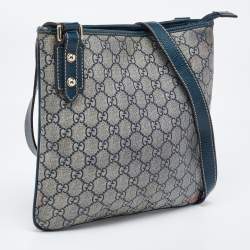 Gucci Beige/Blue GG Supreme Canvas and Leather Messenger Bag