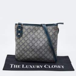 Gucci Beige/Blue GG Supreme Canvas and Leather Messenger Bag