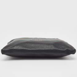 Gucci Black Logo Web Zip Pouch