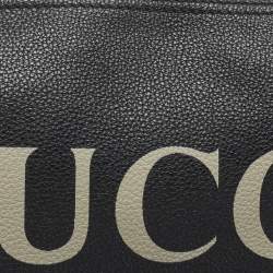 Gucci Black Logo Web Zip Pouch