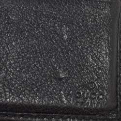 Gucci Black Guccissima Leather Crest Bifold Wallet