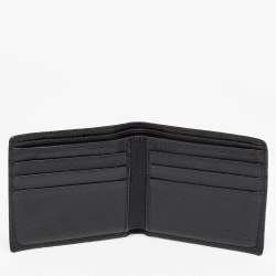 Gucci Black Guccissima Leather Crest Bifold Wallet