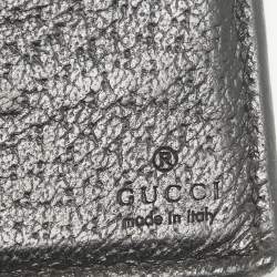 Pre Owned Gucci Black Leather Animalier Bifold Wallet
