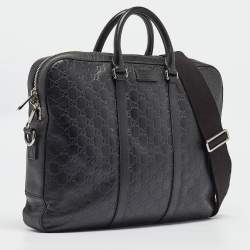 Gucci Black Guccissima Leather Briefcase