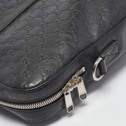Gucci Black Guccissima Leather Briefcase