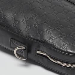 Gucci Black Guccissima Leather Briefcase
