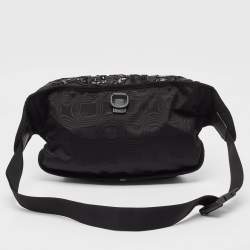Gucci Black Nylon Tenebre Logo Patch Belt Bag