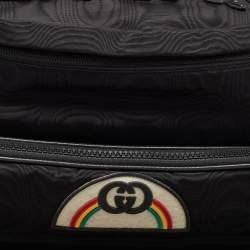 Gucci Black Nylon Tenebre Logo Patch Belt Bag