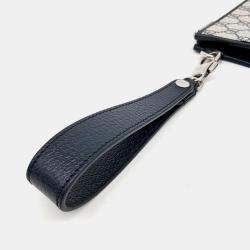 Gucci Beige/Navy Blue GG Canvas Interlocking Clutch Bag