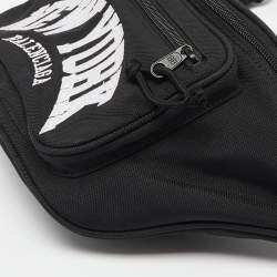 Pre Owned Balenciaga Black Canvas Cities New York Explorer Belt Bag