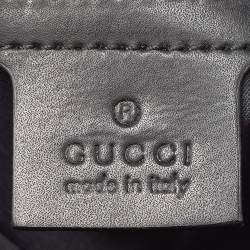 Gucci Black GG Supreme Canvas and Leather Drawstring Backpack