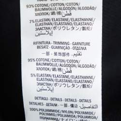 Pre Owned Gucci Black Side Stripe Cotton Pique Long Sleeve Polo T-Shirt M