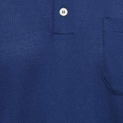 Pre Owned Gucci Blue Cotton Pique Polo T-Shirt M