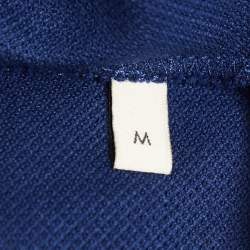 Pre Owned Gucci Blue Cotton Pique Polo T-Shirt M