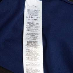 Pre Owned Gucci Blue Cotton Pique Polo T-Shirt M