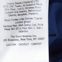 Pre Owned Gucci Blue Cotton Pique Polo T-Shirt M