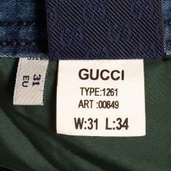 Gucci Vintage Blue Denim Skinny Jeans M Waist 31"