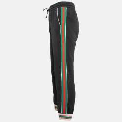Pre Owned Gucci Navy Blue GG Jacquard Knit Side Tape Trackpants S